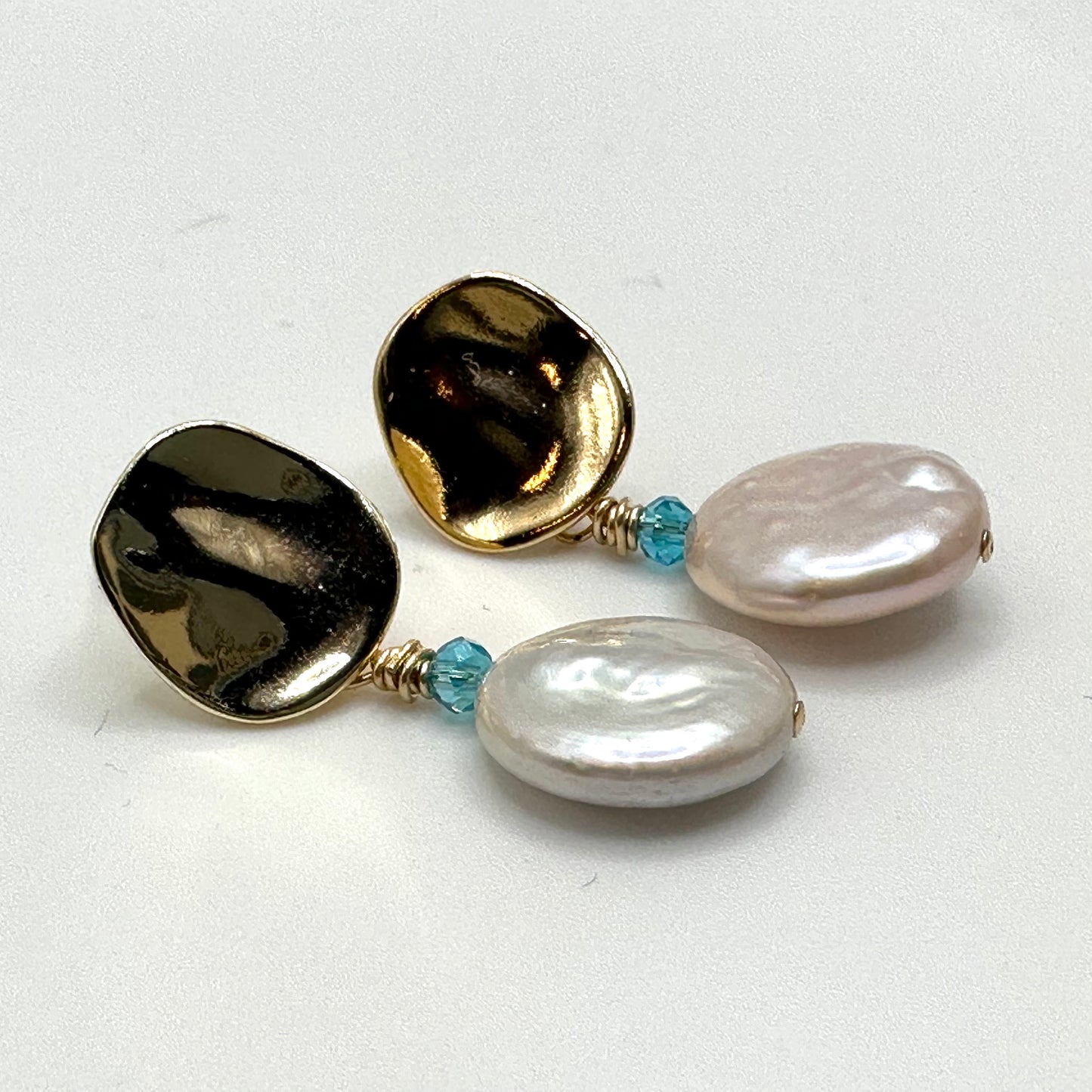 freshwater coin pearl earrings