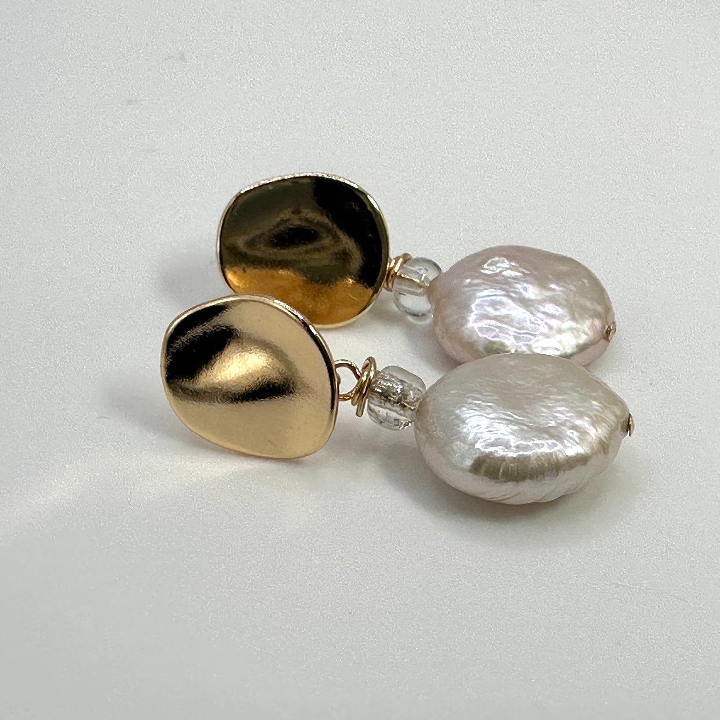 freshwater coin pearl earrings