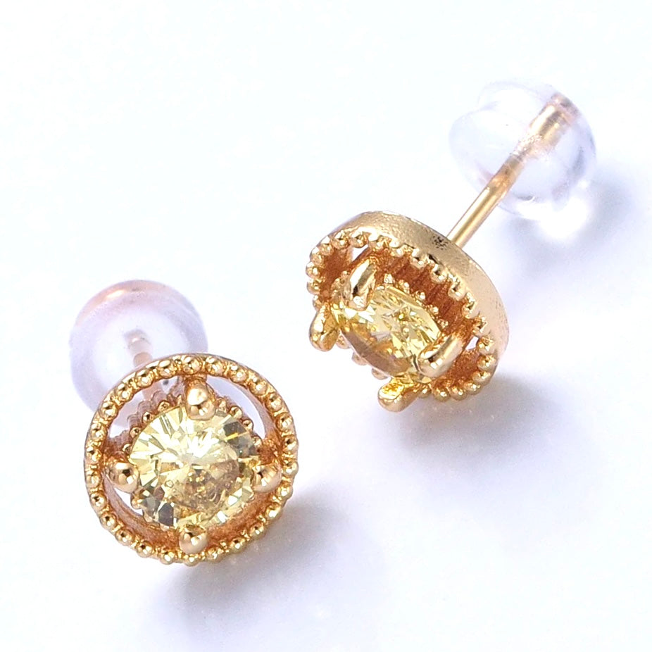 round gem studs